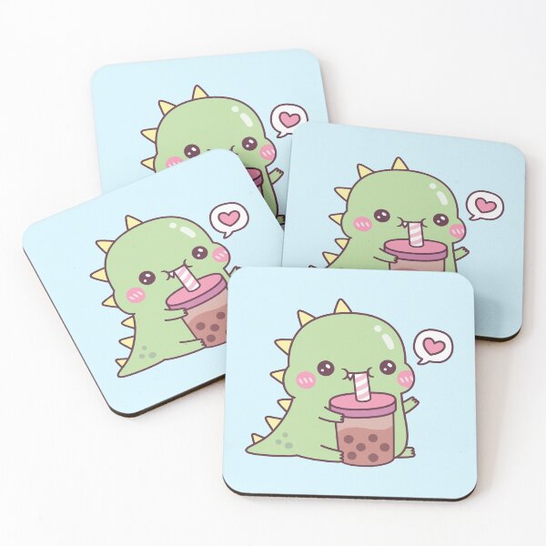 Item preview, Cute Dino Loves Boba Tea designed and sold by rustydoodle.
