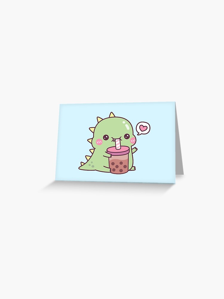 Cute Little Dino Loves Milk Sticker for Sale by rustydoodle