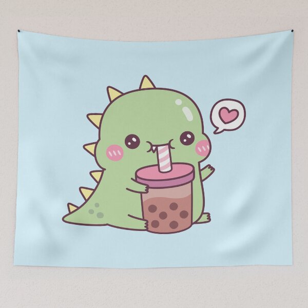 Item preview, Cute Dino Loves Boba Tea designed and sold by rustydoodle.