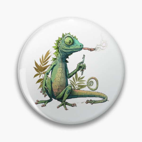 Item preview, Cool Lizard Smoking a Joint - Original Art Print designed and sold by toticavalcanti.