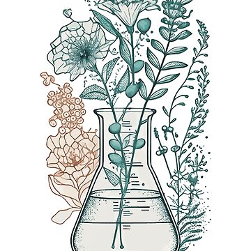 Artwork thumbnail, Science beaker with flowers by saskdigitalart