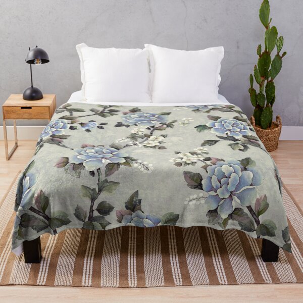 Item preview, Vintage Floral - Blue/Grey designed and sold by Sarah Thorpe Designs .