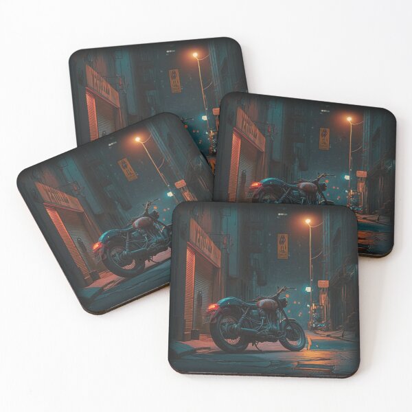 Item preview, Late Night Motorcycle Ride - Vintage Aesthetic Art Print designed and sold by toticavalcanti.