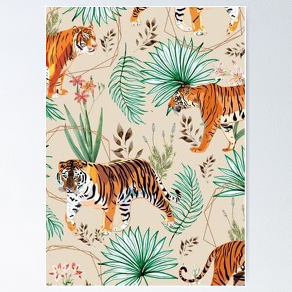 Vista previa del artículo con la obra «tropicales y tigres», diseñado y vendido por beverlycco.