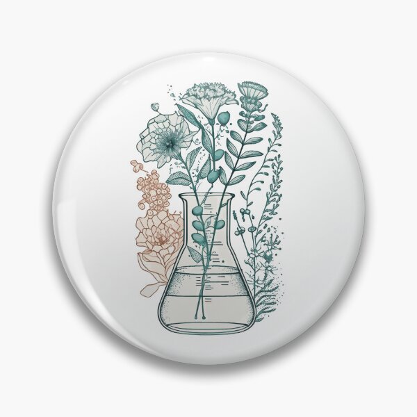 Item preview, Science beaker with flowers designed and sold by saskdigitalart.