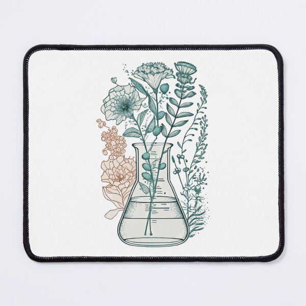 Item preview, Science beaker with flowers designed and sold by saskdigitalart.