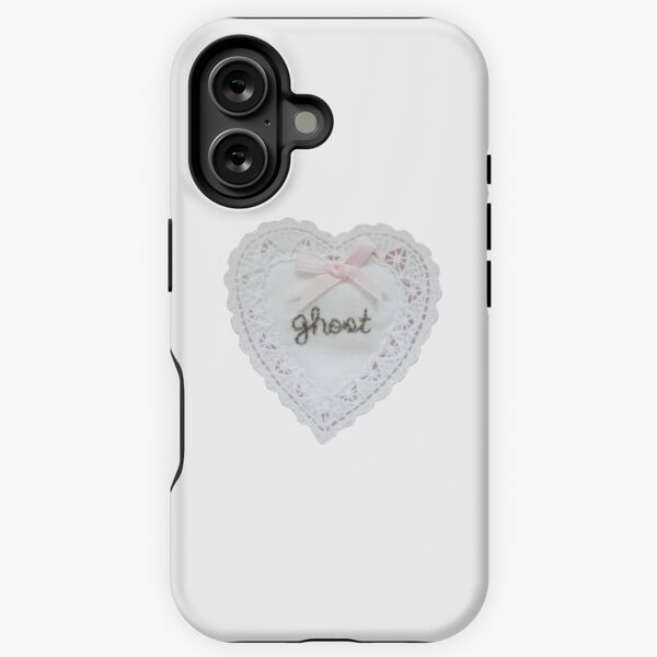 Vista previa del artículo con la obra «tapete de corazón fantasma con lazo rosa», diseñado y vendido por cupcakefemcel.