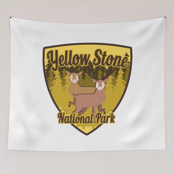 Aperçu de l'œuvre Retro Yellowstone Design | Yellowstone créée et vendue par The Junto Shop.