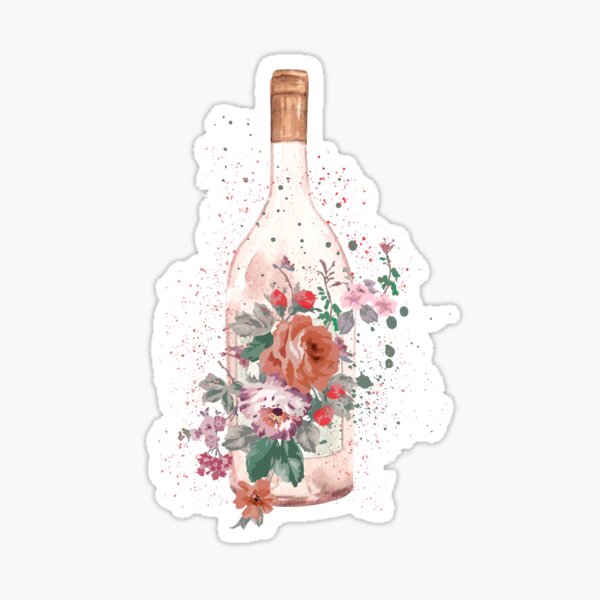 Artikel-Vorschau von Rosé Wein Flasche Paint Splatter Bouquet, designt und verkauft von CityVine.