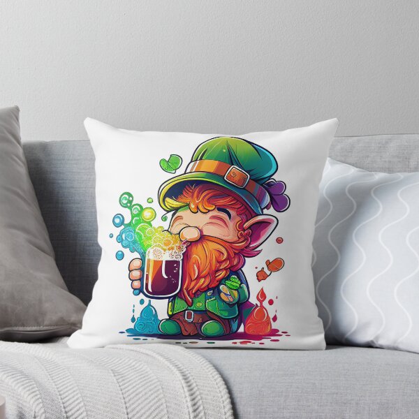 Item preview, Leprechaun drinking rainbow beer  designed and sold by dencha.