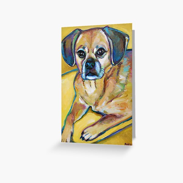 Cute n' Colorful PUGGLE Greeting Card