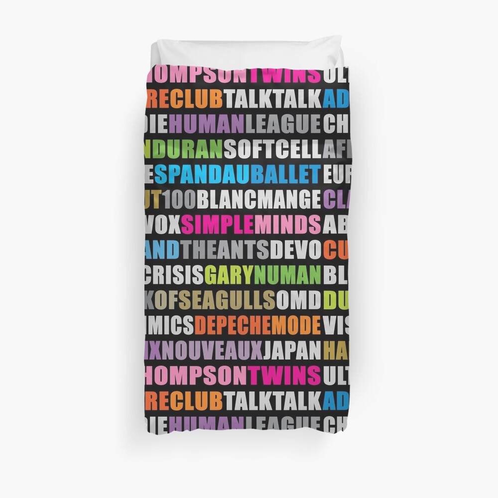 80s new wave music #black Duvet Cover