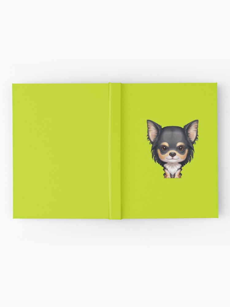 Black Tan Long Haired Chihuahua Hardcover Journal By Anmlz