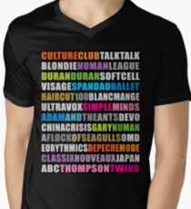 80s new wave music #black Men's V-Neck T-Shirt