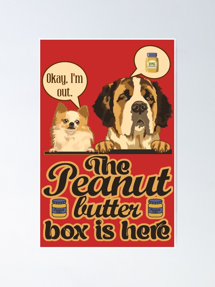 The Peanut Butter Box Is Here: Doggy Duo Version Funny St. Bernard Dog  Commercial Humor Pet Mat for Sale by JoyOfHopeStore