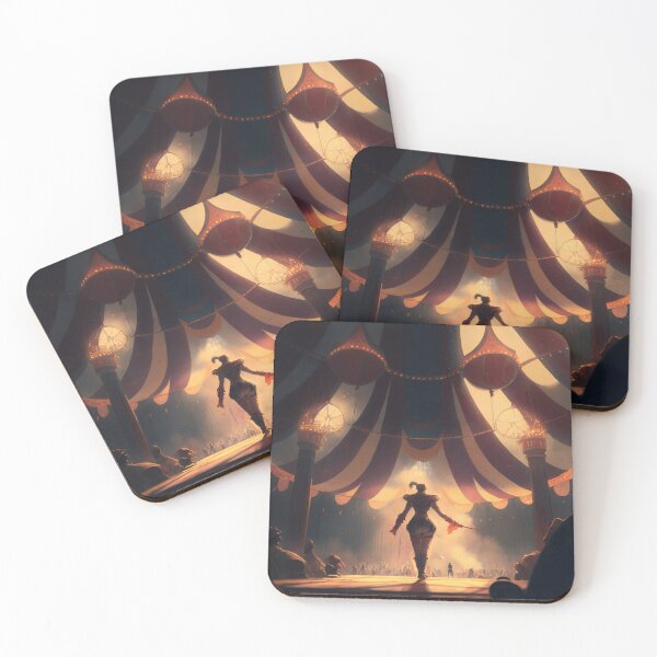 Item preview, Showtime Spectacular: A Vibrant Digital Painting of Circus Performers and Their Colorful Interior designed and sold by oanaunciuleanu.