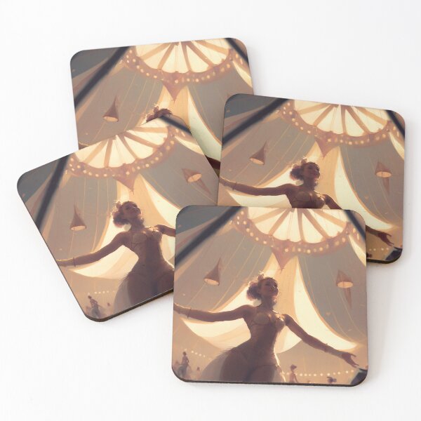 Item preview, Showtime Spectacular: A Vibrant Digital Painting of Circus Performers and Their Colorful Interior designed and sold by oanaunciuleanu.