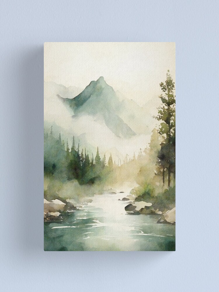 Misty Mountain Landscape and Sunrise Wallpaper Mural