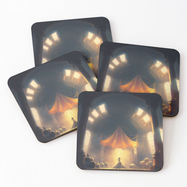 Item preview, Showtime Spectacular: A Vibrant Digital Painting of Circus Performers and Their Colorful Interior designed and sold by oanaunciuleanu.
