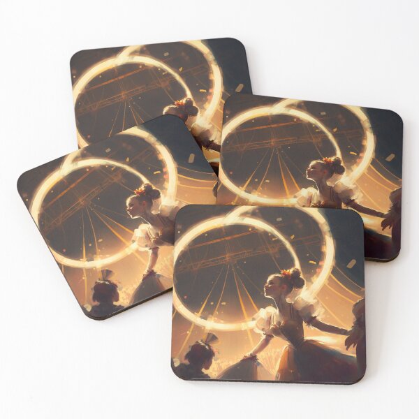 Item preview, Showtime Spectacular: A Vibrant Digital Painting of Circus Performers and Their Colorful Interior designed and sold by oanaunciuleanu.