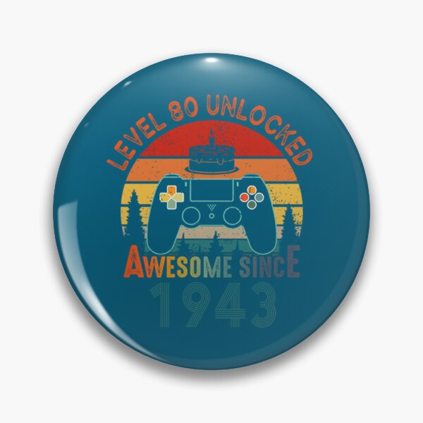 Item preview, Level 80 Unlocked Awesome Since 1943 Funny Gamer Birthday     designed and sold by hemphill1.