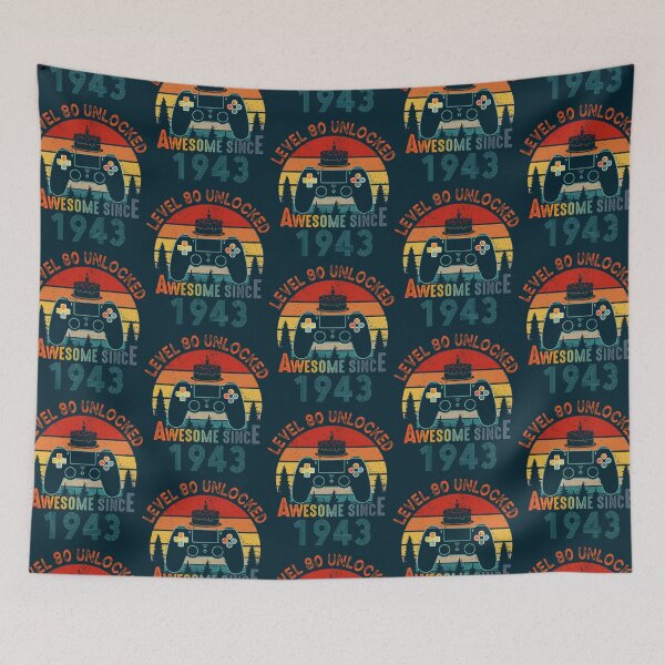 Item preview, Level 80 Unlocked Awesome Since 1943 Funny Gamer Birthday     designed and sold by hemphill1.