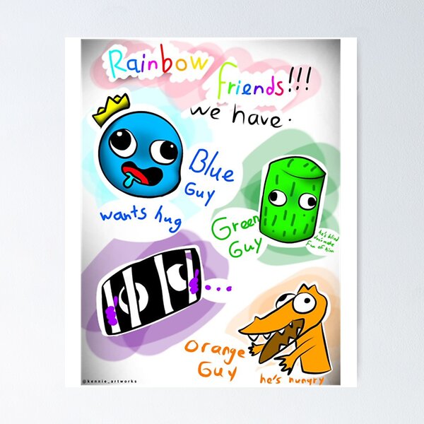 Green, orange and Blue rainbow friends characters  Pin for Sale by  ismailalrawi