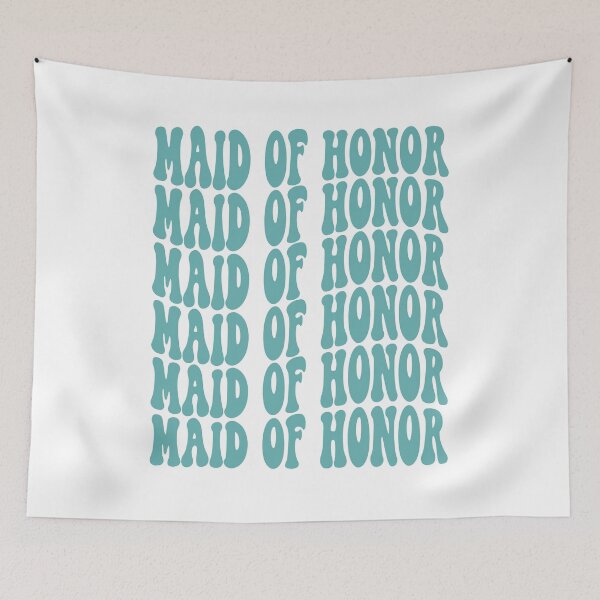 Item preview, Maid Of Honor Beachy Teal Retro Graphic Bridal Party Gifts for Bachelorette Party designed and sold by mysticblvd.