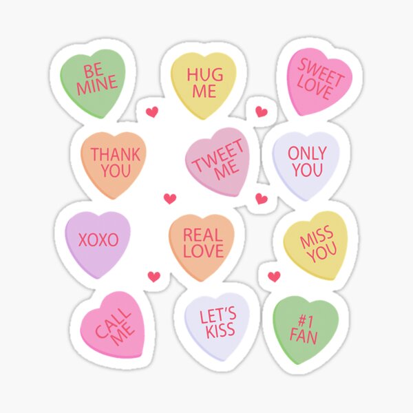 Valentines Conversation Hearts stickers – The Cuddle Cult