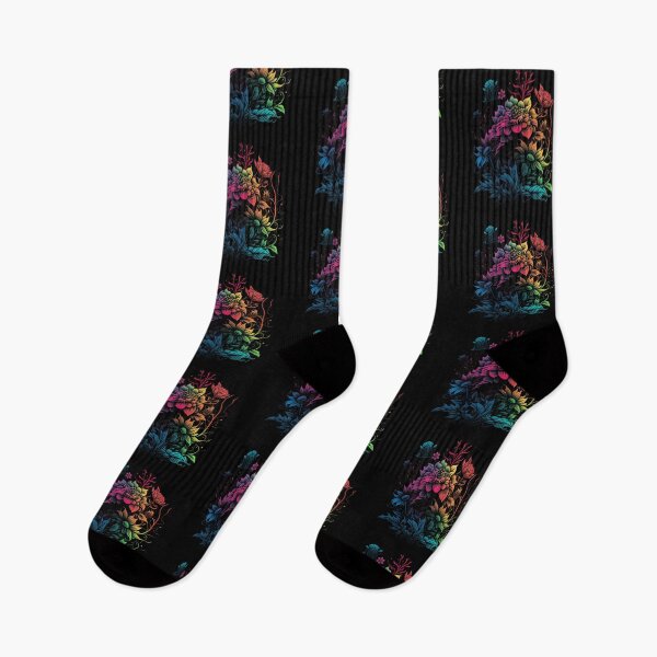 Item preview, Vibrant Colors Blooming Flower, Neon Glowing Floral Art designed and sold by digitaldreamHD.