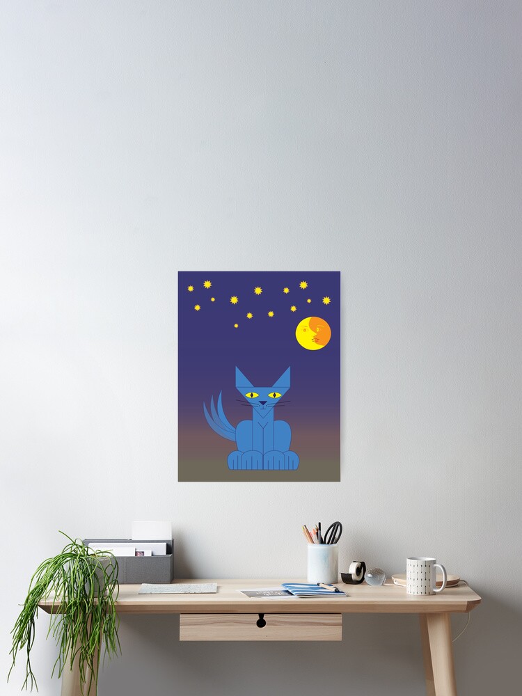 Thumbnail 2 of 3, Poster, Cubistic Cat designed and sold by Matty-Matts.