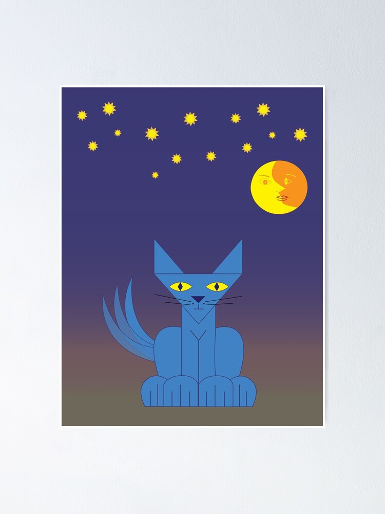 Thumbnail 1 of 3, Poster, Cubistic Cat designed and sold by Matty-Matts.