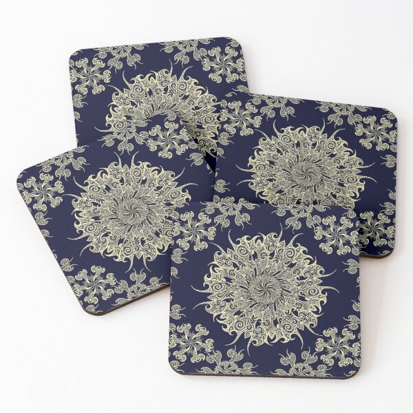 Item preview, Oriental Tattoo Mandala - gold on royal blue designed and sold by pearlposition.