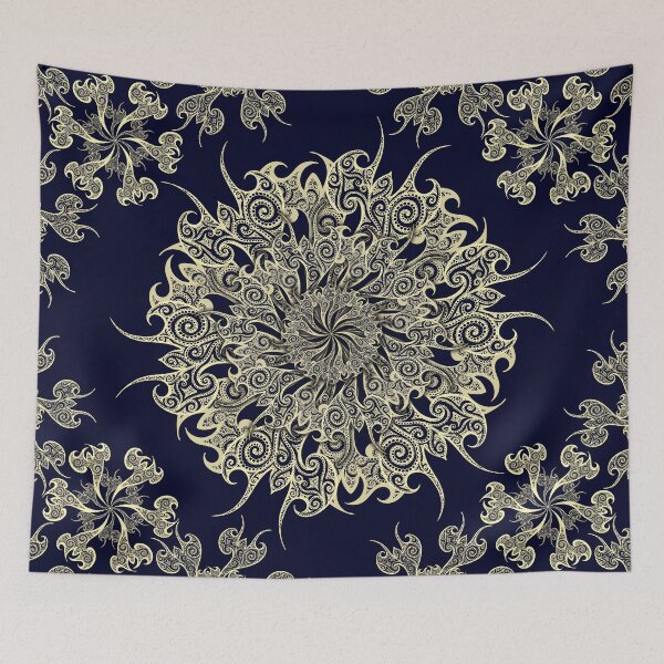 Item preview, Oriental Tattoo Mandala - gold on royal blue designed and sold by pearlposition.