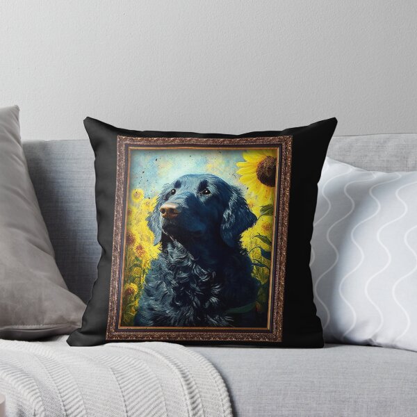 Item preview, Curly-Coated Retriever Sunflower Painting Adorable Dog designed and sold by rafaeltto.
