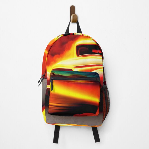 Item preview, Un impresionante auto naranja Vintage Hot Rod cubierto de llamas y humo designed and sold by MusicalArtisty.