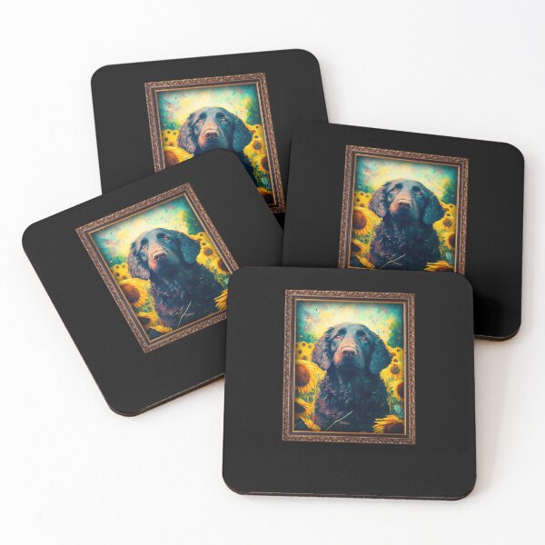 Item preview, Curly-Coated Retriever Sunflower Painting Adorable Dog designed and sold by rafaeltto.