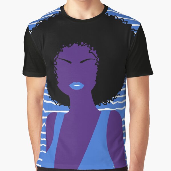 Big Hair Girl Blue Graphic T-Shirt