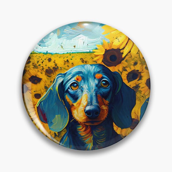 Artikelvorschau, Dachshund Sunflower Painting Adorable Dog entworfen und verkauft von rafaeltto.