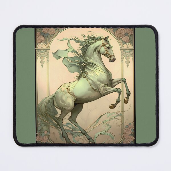 Item preview, Vintage Art Nouveau Alphonse Mucha Inspired Horse Design designed and sold by entwithanaxe.
