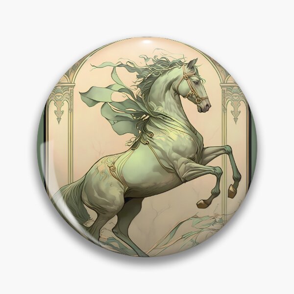 Item preview, Vintage Art Nouveau Alphonse Mucha Inspired Horse Design designed and sold by entwithanaxe.