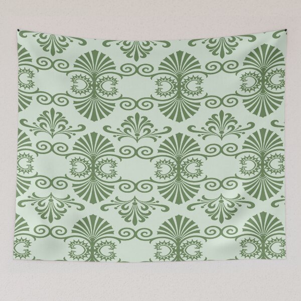 Item preview,  Decorative Vintage Green Greek Key Pattern,Greek key design,meander pattern, designed and sold by Tamas Das.