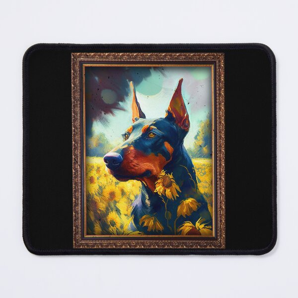 Item preview, Dobermann Sunflower Painting Adorable Dog designed and sold by rafaeltto.