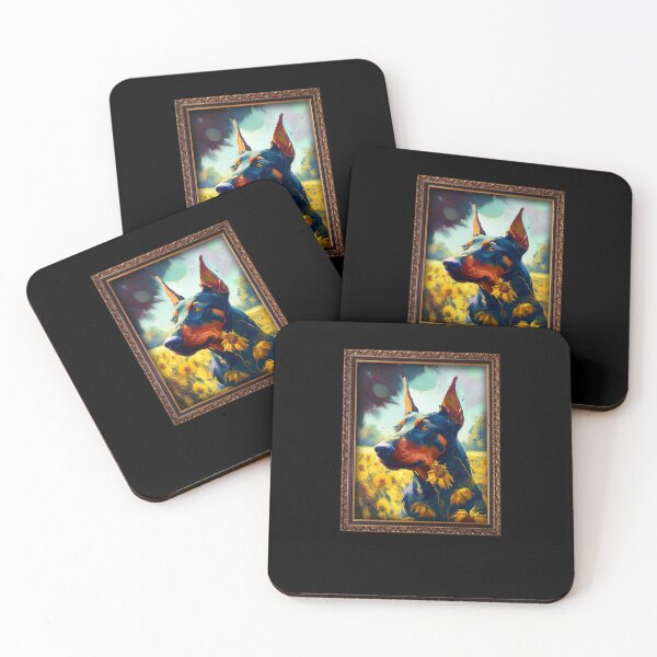 Item preview, Dobermann Sunflower Painting Adorable Dog designed and sold by rafaeltto.