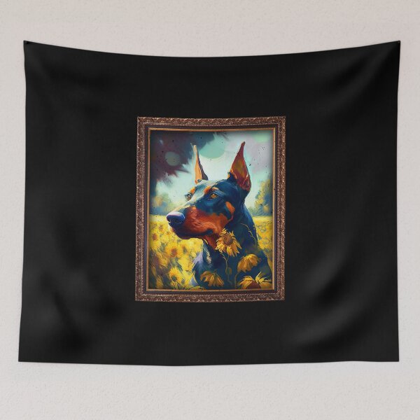 Item preview, Dobermann Sunflower Painting Adorable Dog designed and sold by rafaeltto.