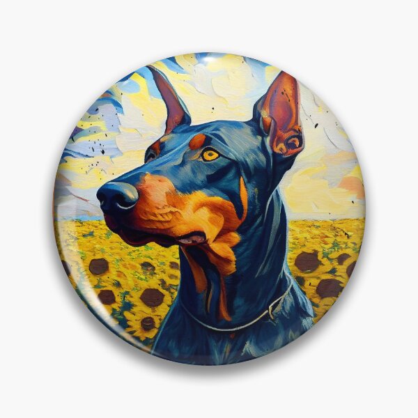 Item preview, Dobermann Sunflower Painting Adorable Dog designed and sold by rafaeltto.