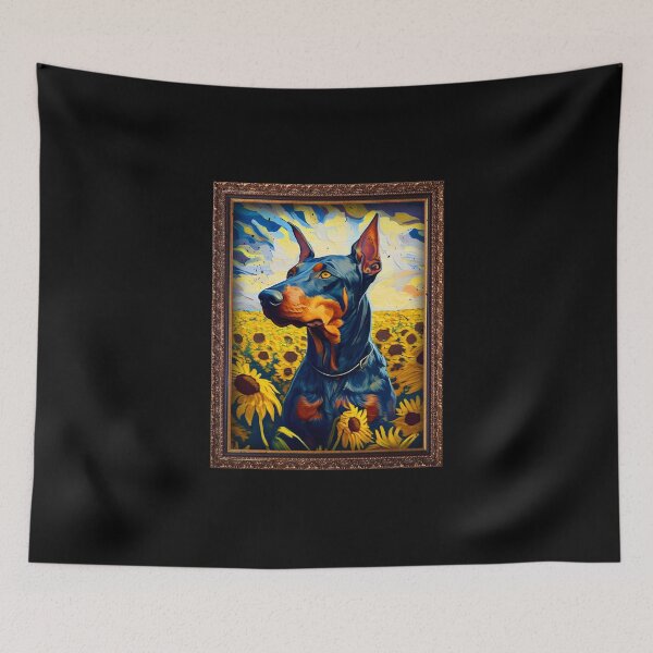 Item preview, Dobermann Sunflower Painting Adorable Dog designed and sold by rafaeltto.