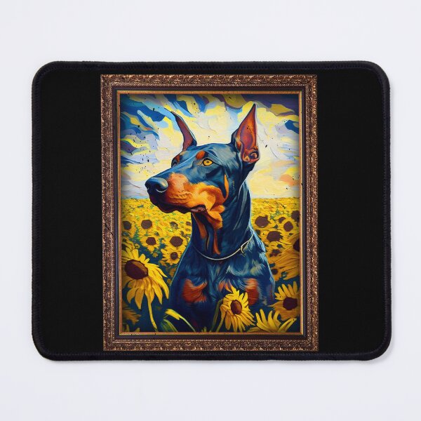 Item preview, Dobermann Sunflower Painting Adorable Dog designed and sold by rafaeltto.