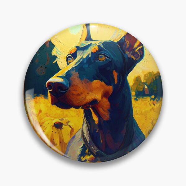 Item preview, Dobermann Sunflower Painting Adorable Dog designed and sold by rafaeltto.