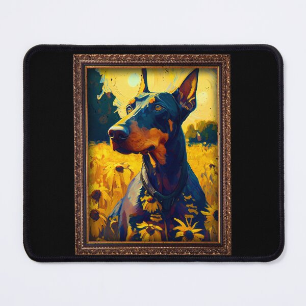 Item preview, Dobermann Sunflower Painting Adorable Dog designed and sold by rafaeltto.